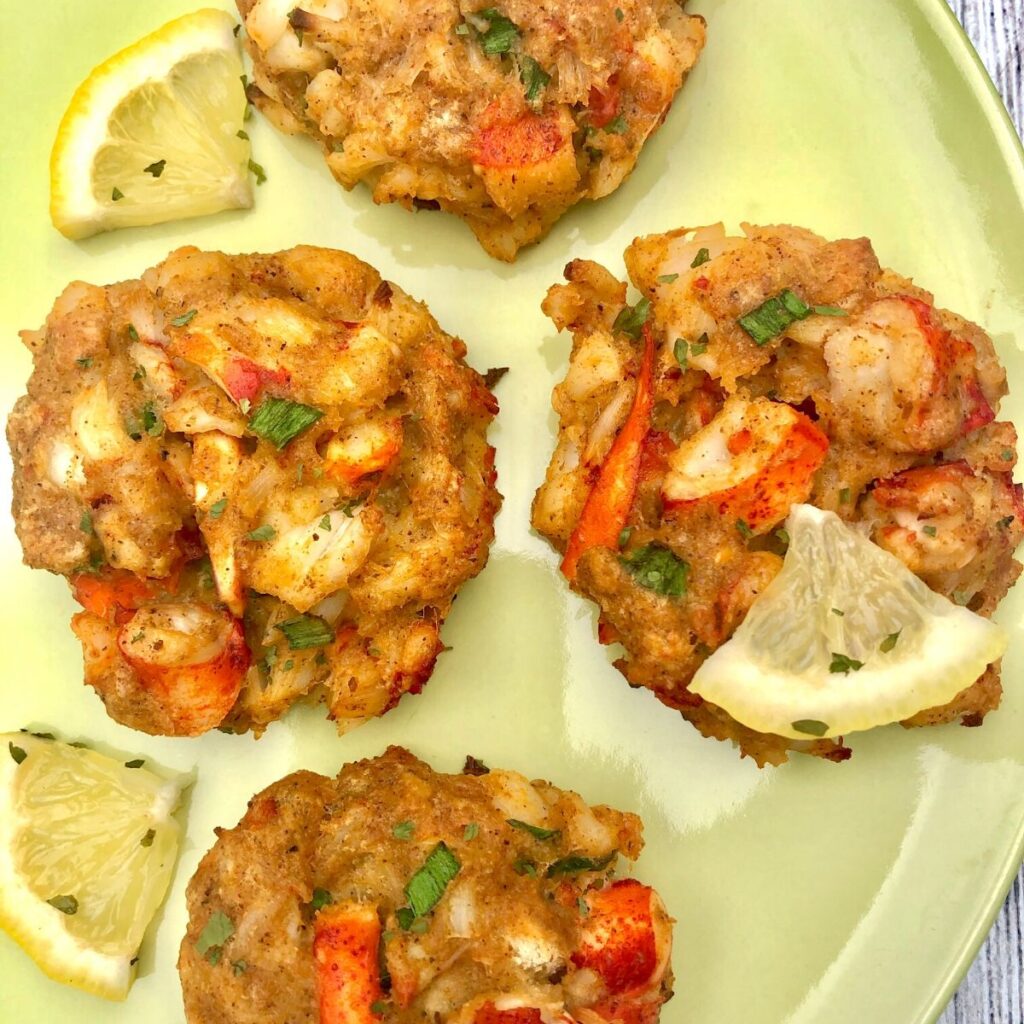 Lobster Cakes with Lemon Dill Yogurt Sauce HOORAH to Health