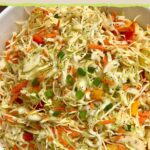 dish of healthy coleslaw with no mayonaisse